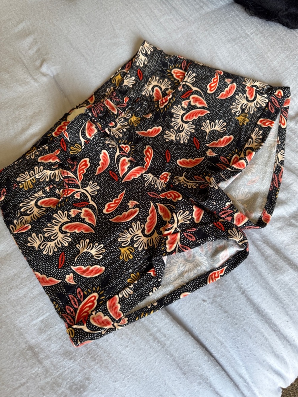 H&M Black Shorts with Floral Print